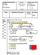 Bài kiểm tra Cuối kỳ II môn Toán Lớp 3 - Trường Tiểu học Bông Sao (Có đáp án)